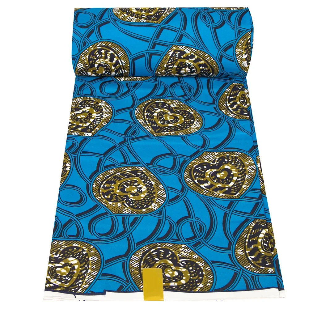 Newest Nigerian Ankara African Polyester Material Wax Fabric DIY Print Sewing Tissu Textile Material For Women Dresses