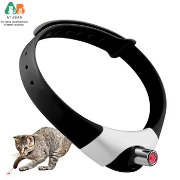 ATUBAN Collare divertente elettrico intelligente per gattino, giocattoli automatici indossabili per gatti, giocattolo interattivo collare laser per gatti ricaricabile tramite USB