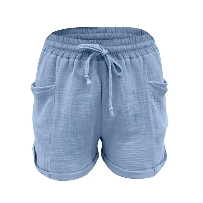 Women Loose High Street Lace Up Solid Casual Shorts 2024 New Summer High-waisted Female Fresh Wide-leg Pleated Shorts Streetwear