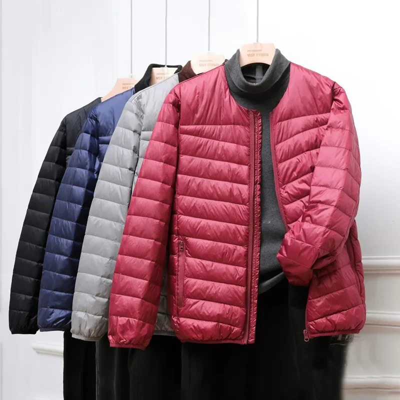 Men's Baseball Collar Ultra Light Down Jacket New Autumn Winter Male Liner Keep Warm Down Coat O-neck Puffer Jacket
