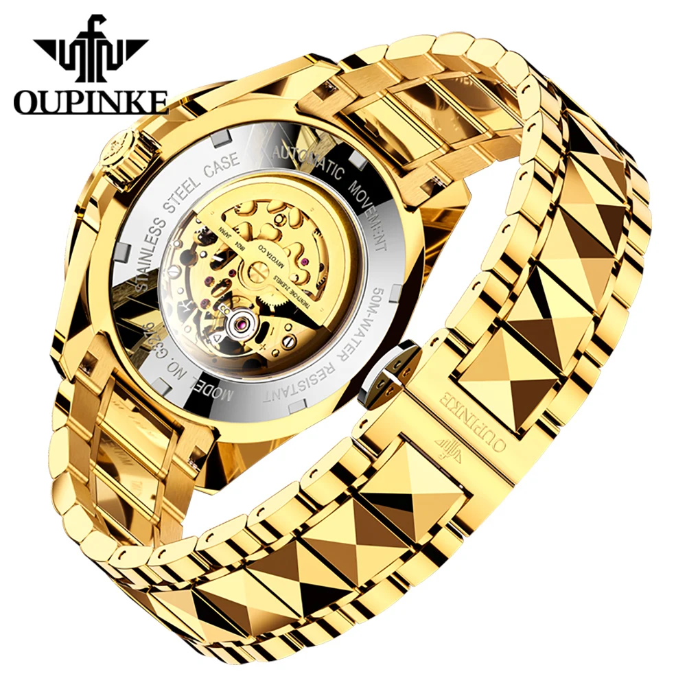 OUPINKE 3276 Dragon Watch For Man Diamond Bezel 5Bar Waterproof Wristwatch Top Luxury Hollow Automatic Mechanical Men's Watches