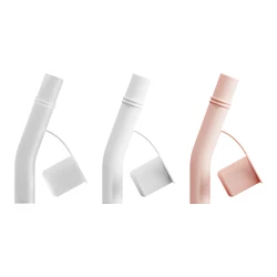 Reusable Silicone Straw Tips with Dust-Proof Flex Elbow Design (Multicolor 3pcs)