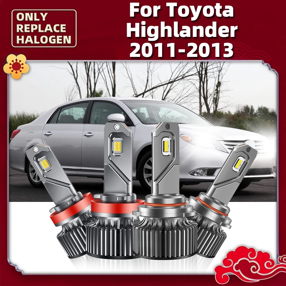 

24000Lm 160W LED Car Turbo Headlight Auto Lights 12V For Toyota Highlander 2011 2012 2013 Replace CSP Chips Lamps Vehicles Luces