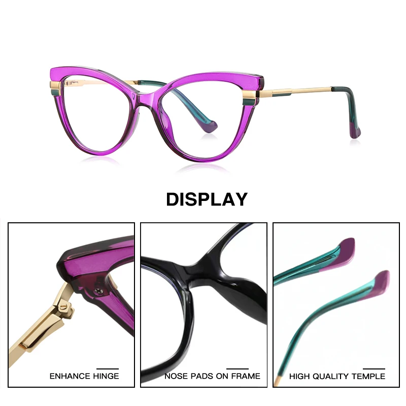 CLLOIO Women Cat Eye Reading Glasses Anti Blue Light Female Myopia Prescription Glasses Hyperopia Optical Eyeglasses reading glasses,anti blue light glasses