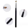 French Tip Nail Brush Half Moon Shape UV Gel Nail Acrylic Painting Drawing Pen Smile Line Silver Black Handle Manicure DIY Tools 3