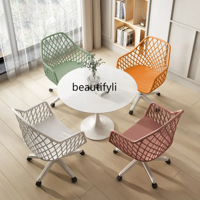 

Computer Chair Home Comfortable Sedentary Backrest Leisure Office Chair Girl Cute Bedroom Student Desk Swivel Chair
