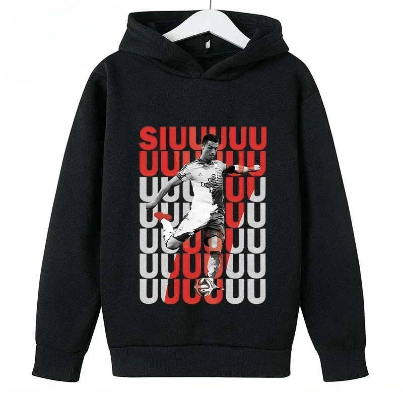 2024 Kids Casual Hoodie for Boys & Girls – Ronaldo Print, Ages 2-14, Spring/Autumn Fashion Sweatshirt 2