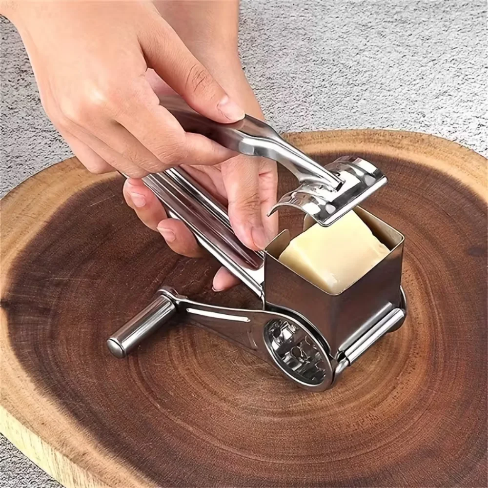 Description Picture 4 of itemRotary cheese grater, stainless steel handheld cheese grater, cheese cutter, slicer, hard chocolate, nuts, kitchen tools