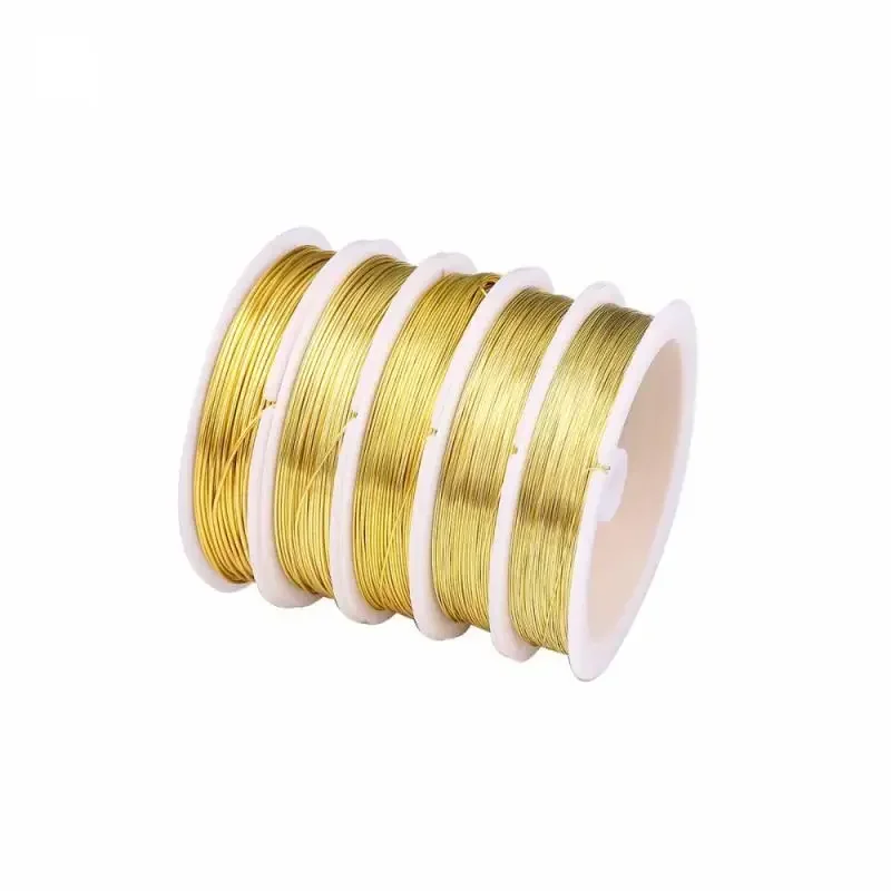 Gold-Colored Brass Copper Beading Wire for Jewelry Making – Various Lengths and Thicknesses