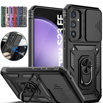 Case For Samsung Galaxy S24 S23 S22 S21 Ultra Plus FE A54 A34 A14 4G 5G Slide Camera Protection Rugged Military-Grade Drop Cover