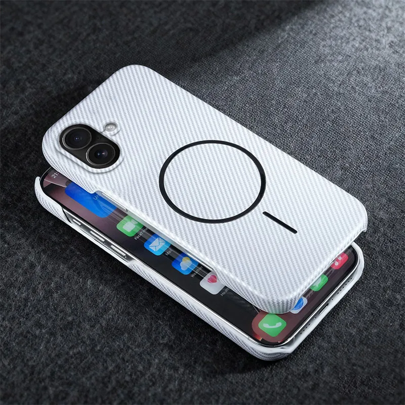 Magsafe Magnetic Kevlar Carbon Fiber Texture Frameless Phone Case