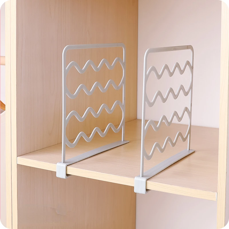 

3pcs/lot Closet Partition Storage Rack Dormitory Room Closet Shelf Nail-free Stratified Finishing Baffle Space Storage Holders