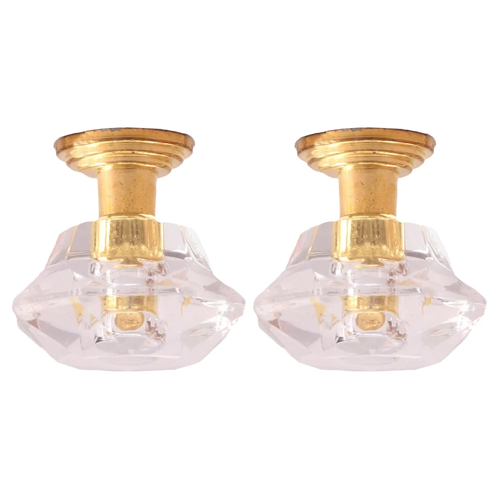 

Dollhouse Miniature Chandelier Wall Sconce Ceiling Lamp Imitation Hanging Fairy Garden Toys for Kids