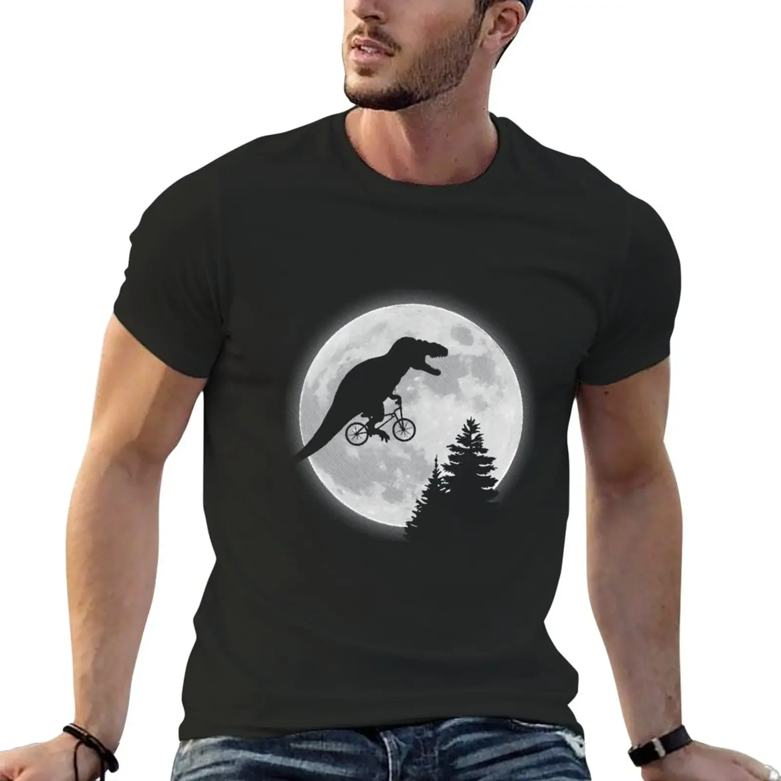 

T-rex moon T-Shirt oversized cute tops mens t shirt graphic