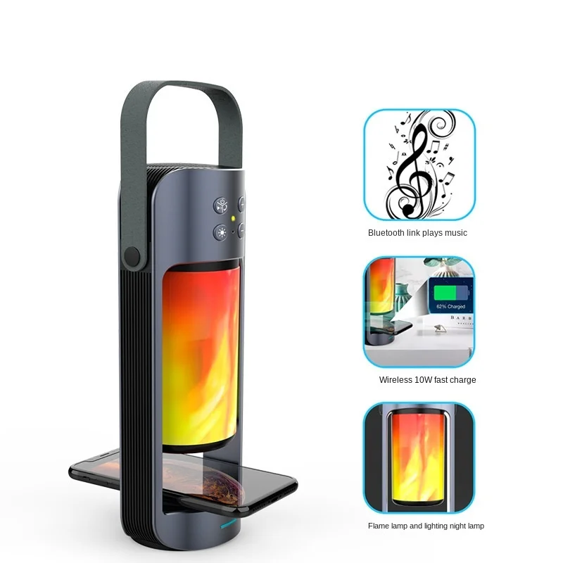 

SISO alpha flame lamp Bluetooth speaker integrated outdoor emergency lamp with wireless charging function outdoor product