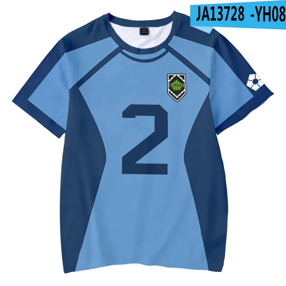 

Cosplay Trava Azul suit, Meguru, Bachira, Isagi, Yoichi, Chigiri, Hyoma, Curta sleeves, 3D T-shirt, Futebol, Futebol sweater,