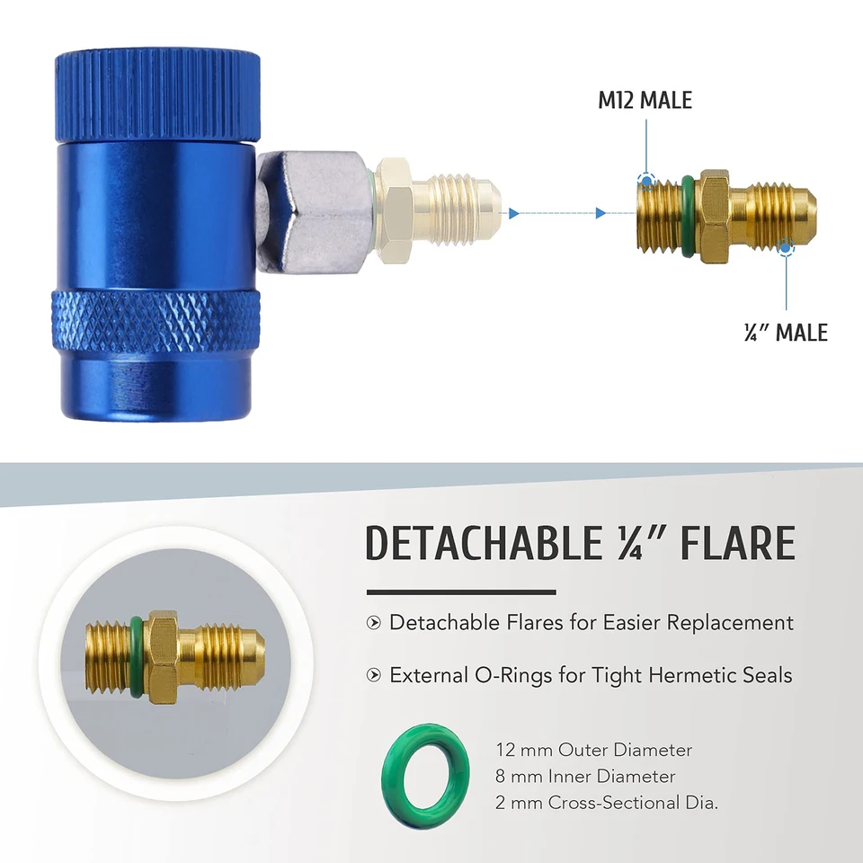 S R1234yf Adapter Kit - High/Low Pressure Side Connectors For ...
