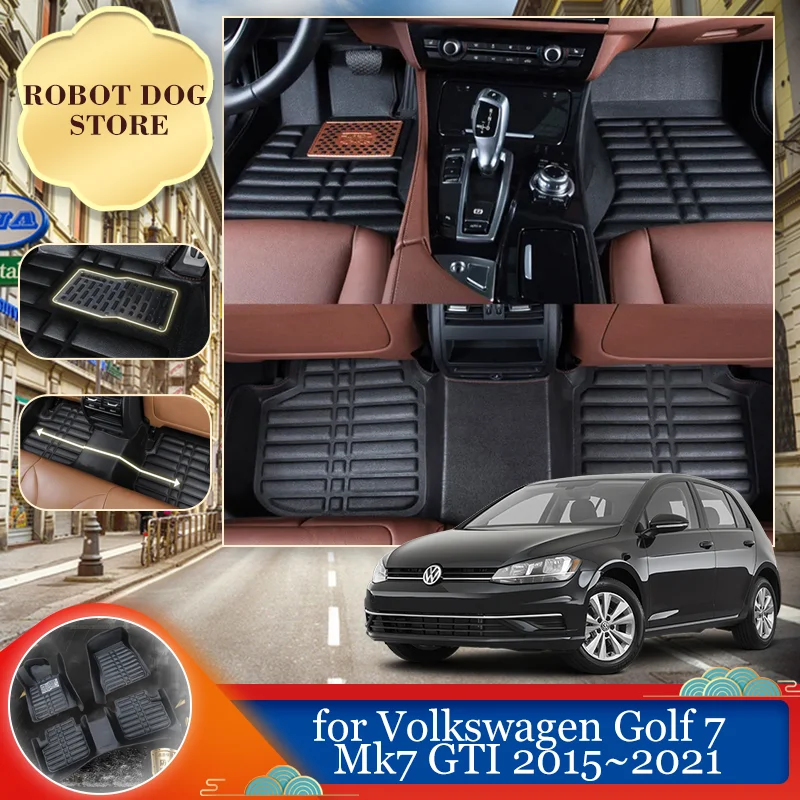 

Car Leather Floor Mat for Volkswagen VW Golf 7 Mk7 GTI 2015~2021 Foot Interior Liner Waterproof Carpet Pad Custom Accessories