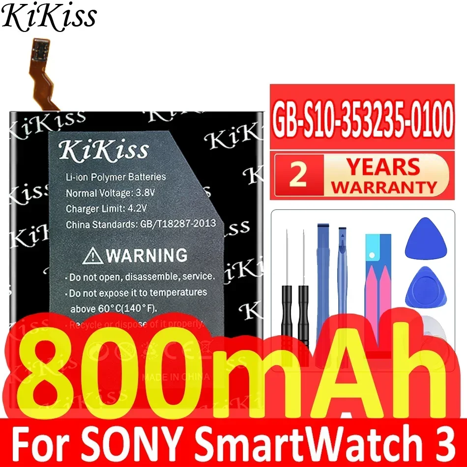 Batteria Kikiss Per Sony Smartwatch 3 Smartwatch Ch3 Sw3 Swr50 3Sas 800Mah Gb-S10-353235-0100 Batterie + Strumenti Gratuiti