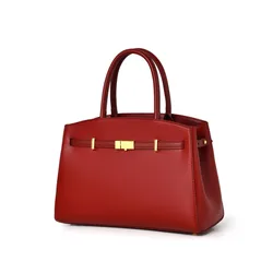 Green Women's Fashionable PU Leather Shoulder Bag with Large Capacity and Magnetic Buckle in African Style - 32.5*13*21 cm (Wine red)