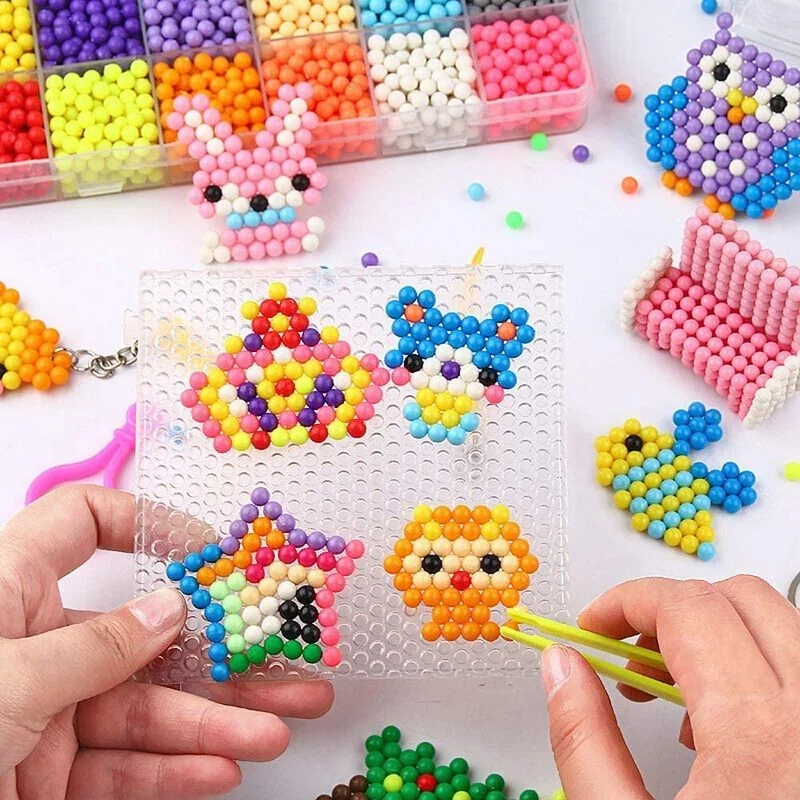 Handmade Magic Water Fuse Beads Creative Beads DIY Art Crafts Toys Magic Water Sticky Sensory Toys Set Accessories magic water beads toys