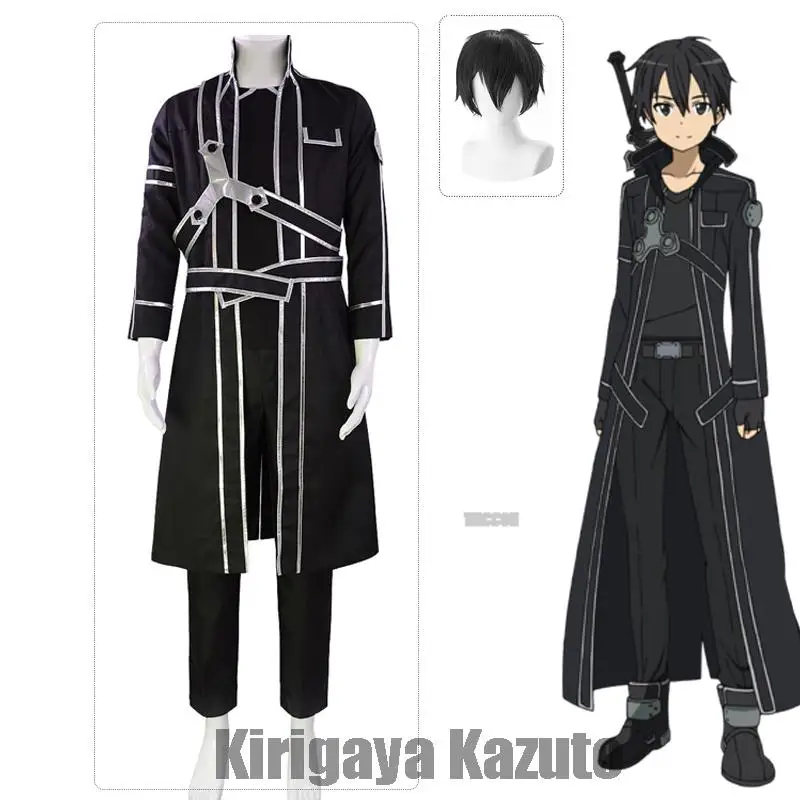 

Anime Kirigaya Kazuto Cosplay Costumes Sword Art Online Kirito Alicization Wigs Uniform Set Adult Unisex Female Male