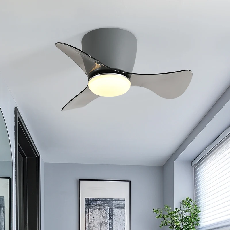 Mini Ceiling Fan with Light Variable Frequency DC Motor Silent Fan Bedroom Balcony Remote Control Ceiling with Light