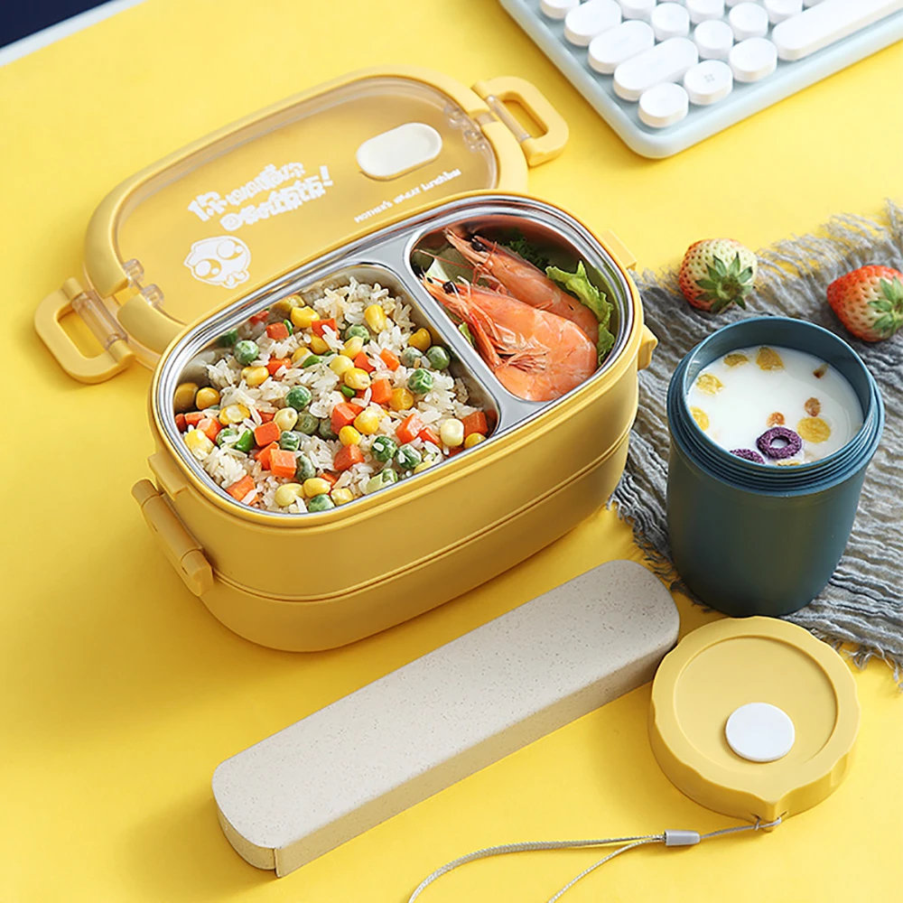 

304 Stainless Steel Insulated Lunch Box Student Work Multi-Layer Lunch Box Tableware Bento Food Container Storage Breakfast Box