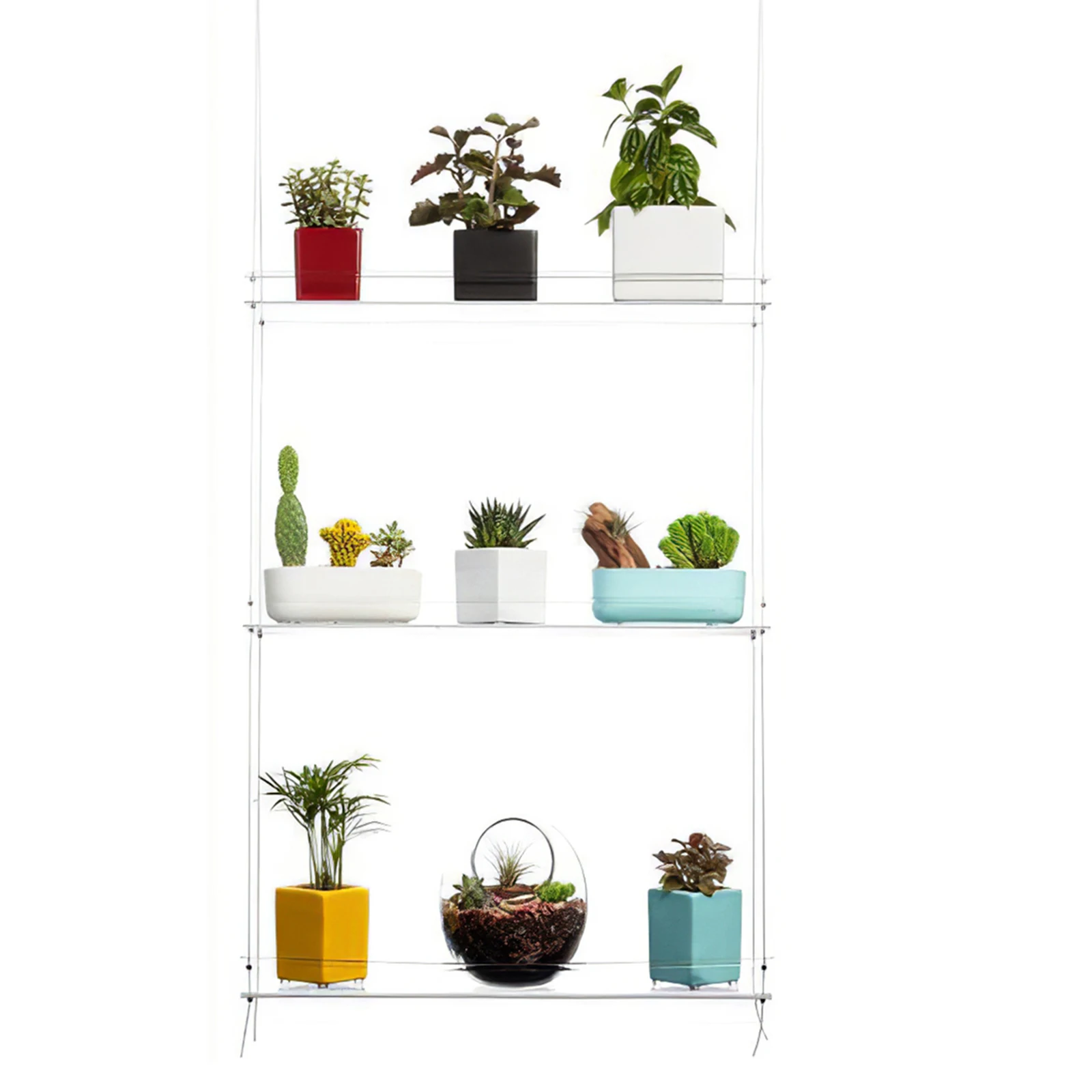 Multi Layer Plant Shelf Hanging Transparent Commodity Bracket Elegant Plant Stand Acrylic Shelves For Plant Pots Flower Window