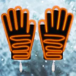 5V USB Heated Gloves Winter Warm Thermal Gloves Five Fingers Touch Screen Heating Pads Mitten Thicken Men Woman Skiing Gloves