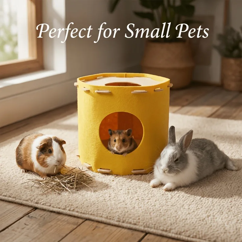 Maisonnette en feutrine pour petits animaux nid douillet rongeurs_voghion.com