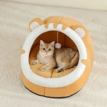 Super Cat Bed Warm Pet House Kitten Cave Cushion Cat House Warm Sleeping Dog Basket Tent Small Dog Mat Supplies Bed For Cats 3