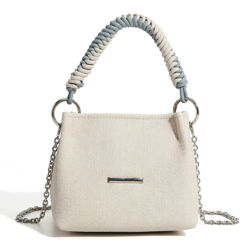 Fashion Hand Box Bag Imitation Denim Leather Small Square Bag Niche Affordable Crossbody Bag For Women