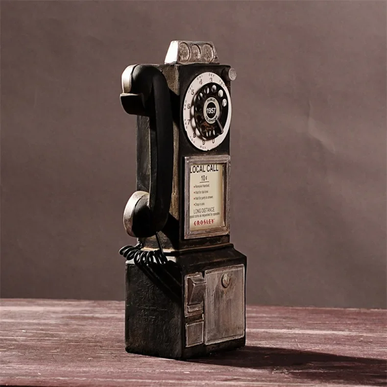 Description Picture 6 of itemCreativity Vintage Telephone Model Wall Hanging Ornaments Retro Furniture Phone Miniature Crafts Gift for Bar Home Decoration
