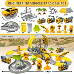 Electric Track Car Toys for Children - Educational and Fun Gift for Kids (208 PCS Track Set)