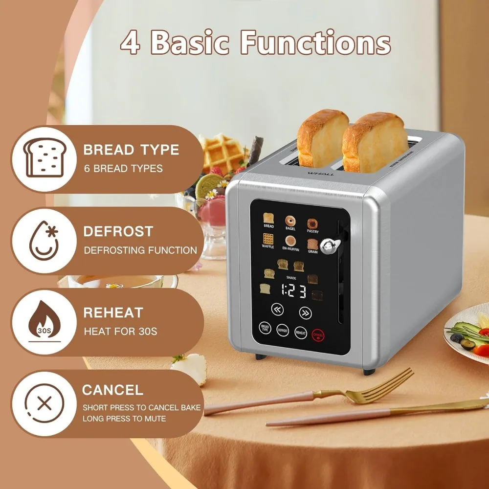 2 Slice Toaster, Stainless Steel, Digital