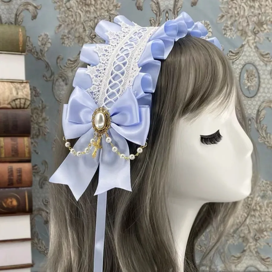 1Pcs Frauen Nette Spitze Gothic Lolita Stirnband Kopfschmuck Anime Maid Cosplay Haar Zubehör Headwear Kopfschmuck Haar Clips – Detail 20