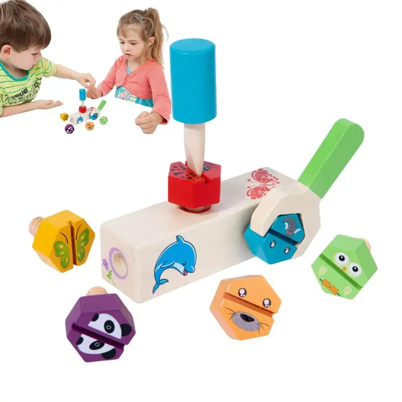 Early Learning Educational Toys Boy Educational Color Cognition Nuts And Bolts Board Game Creative Kids Preschool Wooden