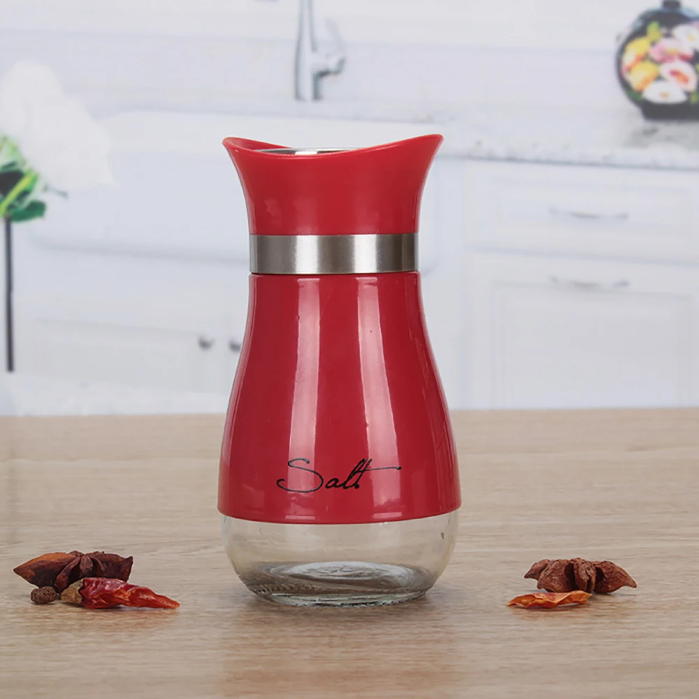 Description Picture 6 of itemCute Salt And Pepper Stainless Steel Glass Bottom Spice Dispenser Sea Salt Sugar Refillable Pepper Seasoning Cans Spice Jar