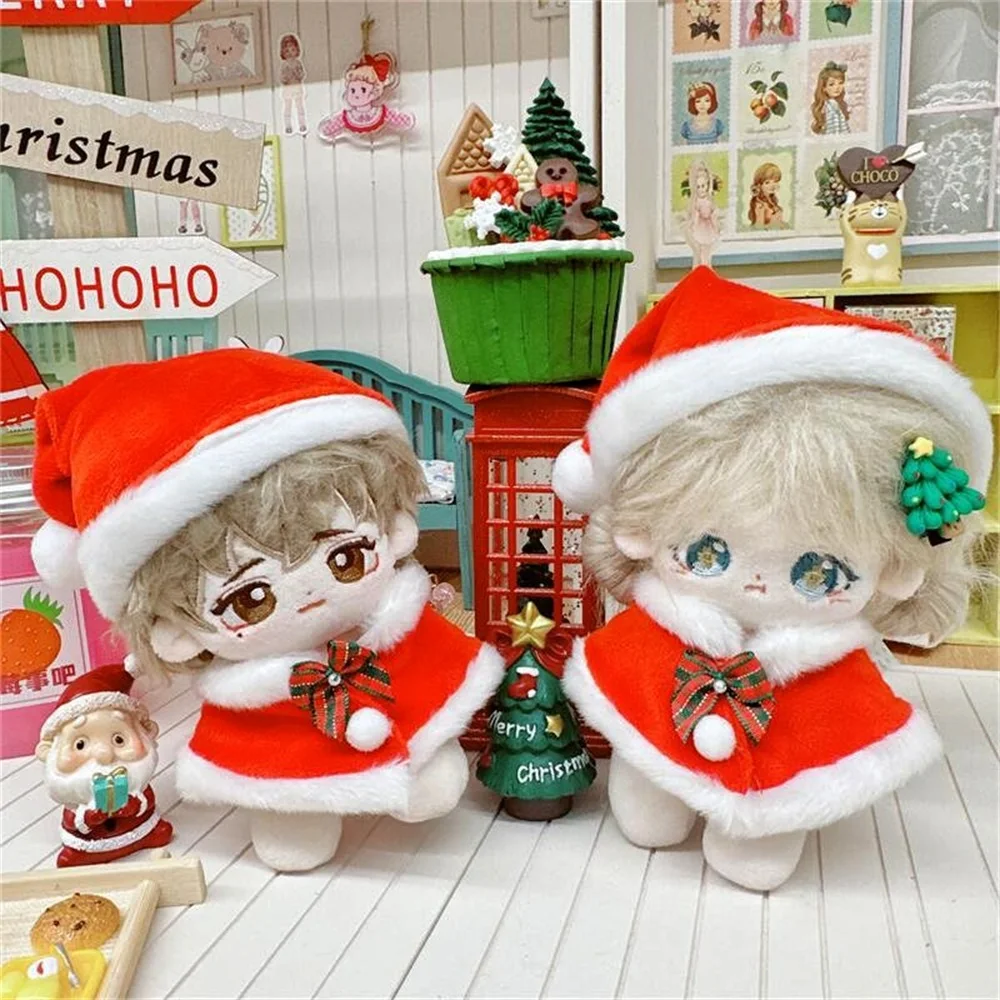 10cm Cotton Doll Christmas Costume Hats Shawls Hooded Capes Idol Doll Holiday Clothes Dress Up Accessories DIY Toy 4