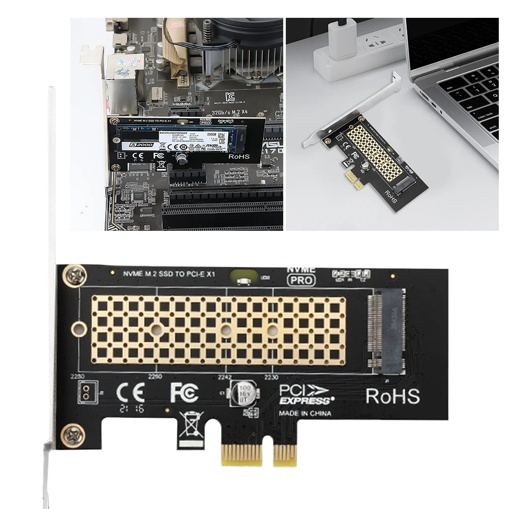 SSD PCIE X1 Expansion Card 8Gbps M.2 NVME SSD To PCIe 3.0 PCIE X1 Adapter Card M Key PCIe NVMe SSD Converter for Desktop