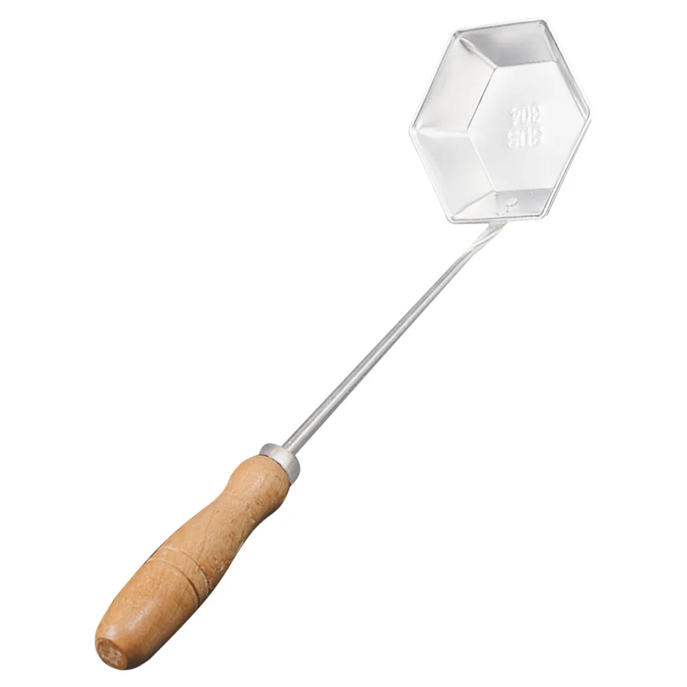 

Oil Pier Mold Home Gift Flat Frying Spoon Wooden Handle Shrimp Cakes Kitchen Tools Non-stick Stainless Steel Gifts