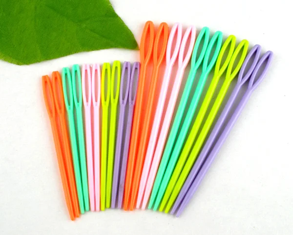 Plastic Sweater Sewing Needles Mixed Color Knitting Needles Diy Crochet Knitting Sewing Accessories 9.5cm-7cm Long 20pcs knitting needles knitting supplies knitting material knitting craft supplies sewing tools