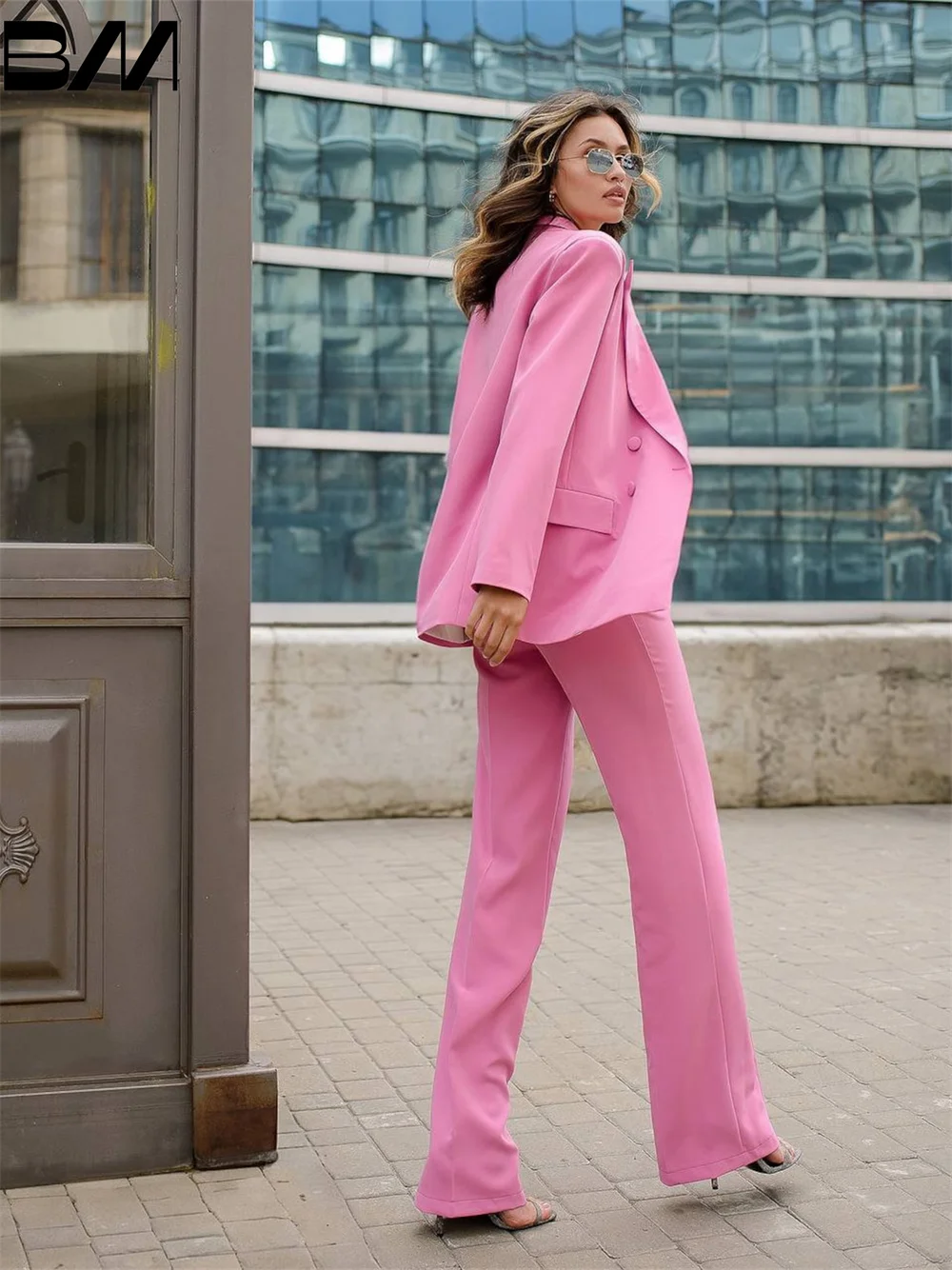 Formal Custom Colored Women's Spring New Fashion Professional Suit Matching Set Simple Casual Blazers Pants Female Clothing