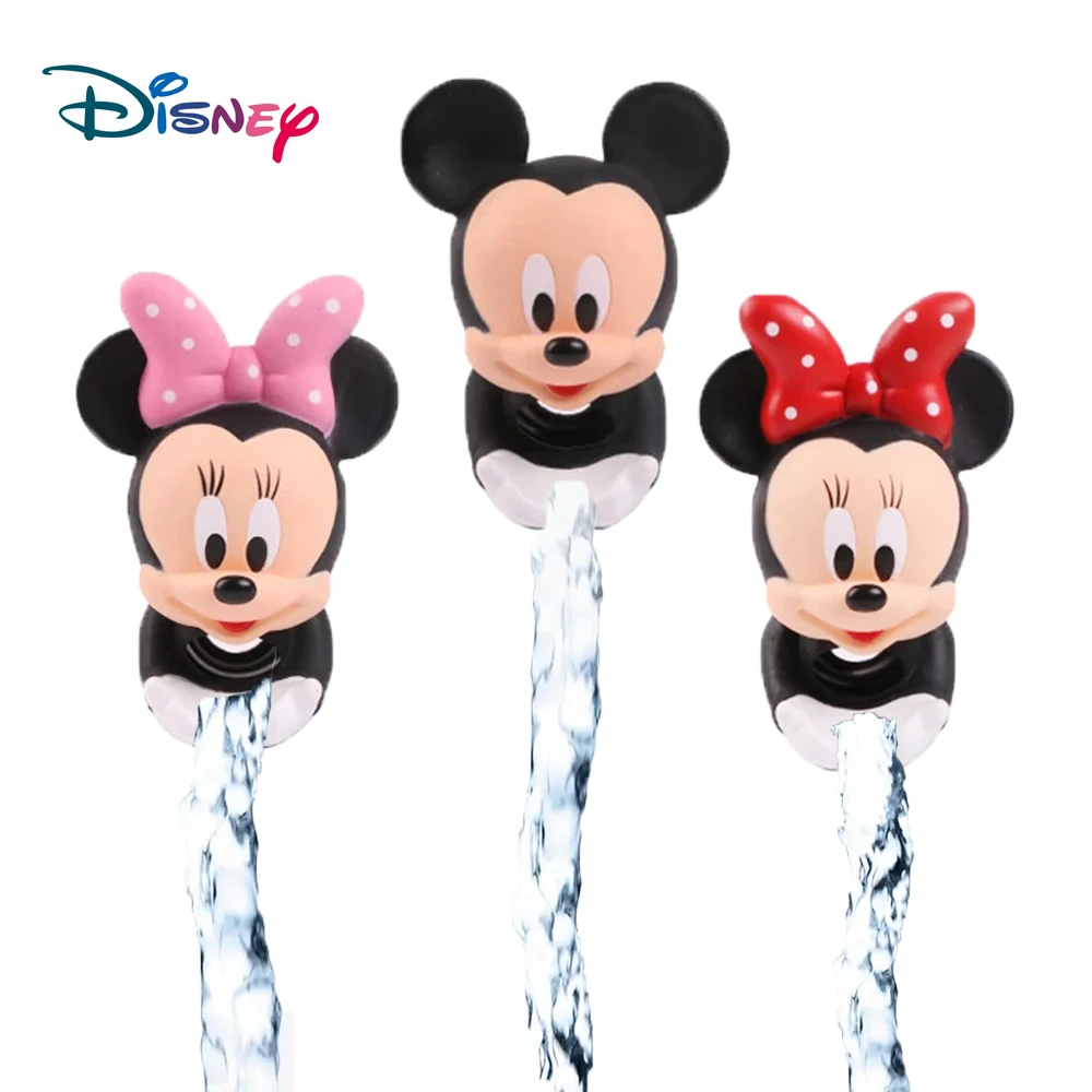Disney Kids Water Tap Faucet Extender Minnie Mickey Saving Extension Tool Stitch Figures Toy Silicone Lavaggio A Mano Bagno Tap