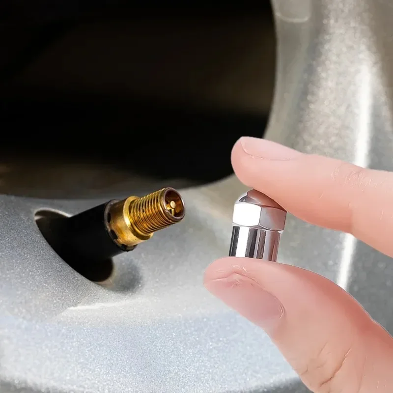 Chrome Plated Round Tire Valve Caps - Dustproof Decorative Covers for Cars, Motorcycles, and Bikes (10/50pcs)