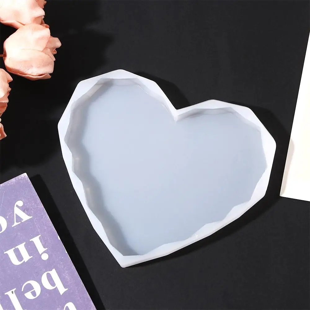 Handcraft Epoxy Silicone Diamond Edge Placemat Heart Shaped Resin