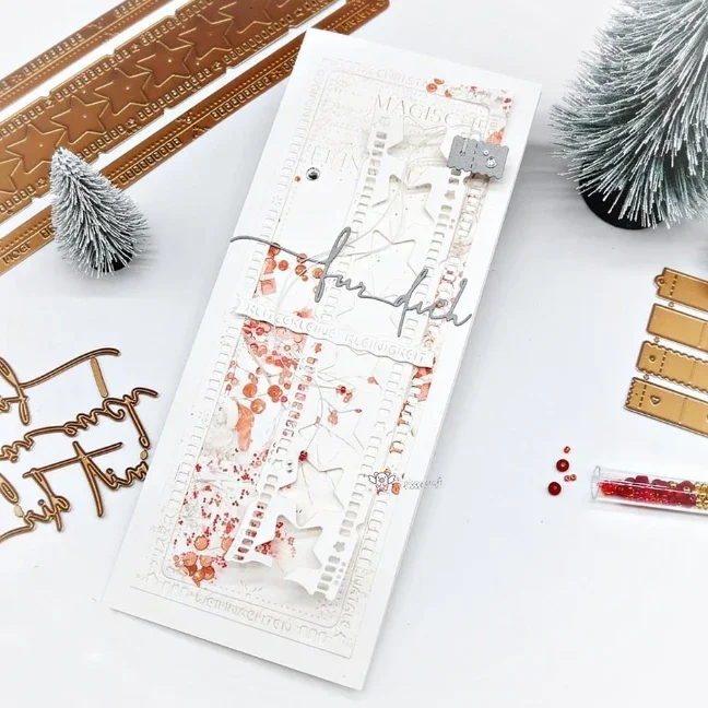 Mmao Craft Metall-Stanzformen, geschnittene Matrizenform, Weihnachtsstern, Briefrahmen, Sammelalbum, Papierhandwerk, Messerform, Klingenstanzer, Schablonen