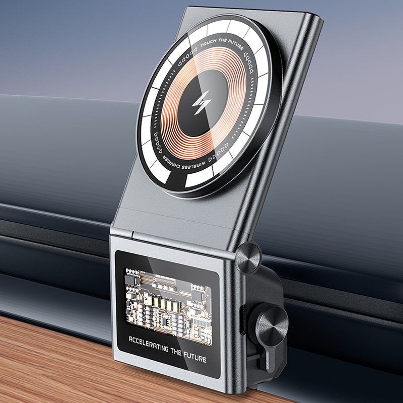 Magnetic Car Phone Holder For Tesla Model 3 Model Y 15W Wireless Charging Stand MagSafe Stand Car Mobile Phone Charger Mounts