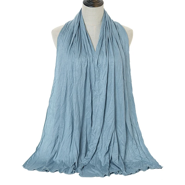 Écharpe Hijab en Jersey de coton Modal de qualité supérieure, châle musulman Long, Turban doux uni, bandeau pour femmes, bandeau africain 170x60cm